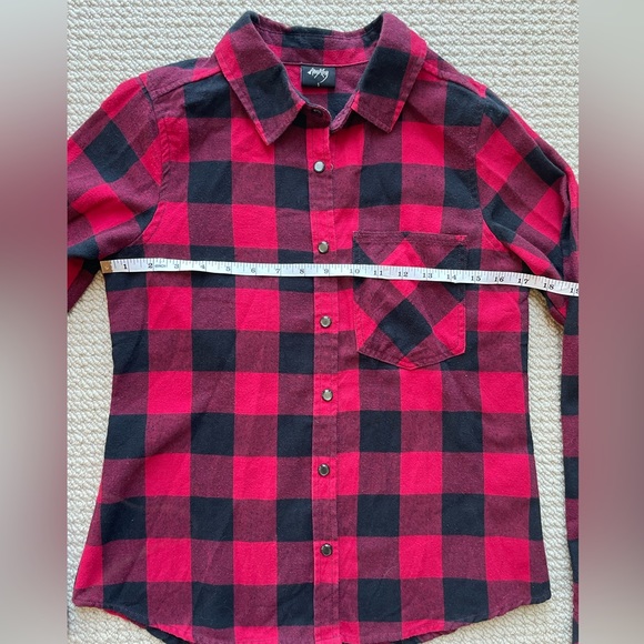 Amy & Ivy Red Plaid Shirt Size S - Picture 3 of 9